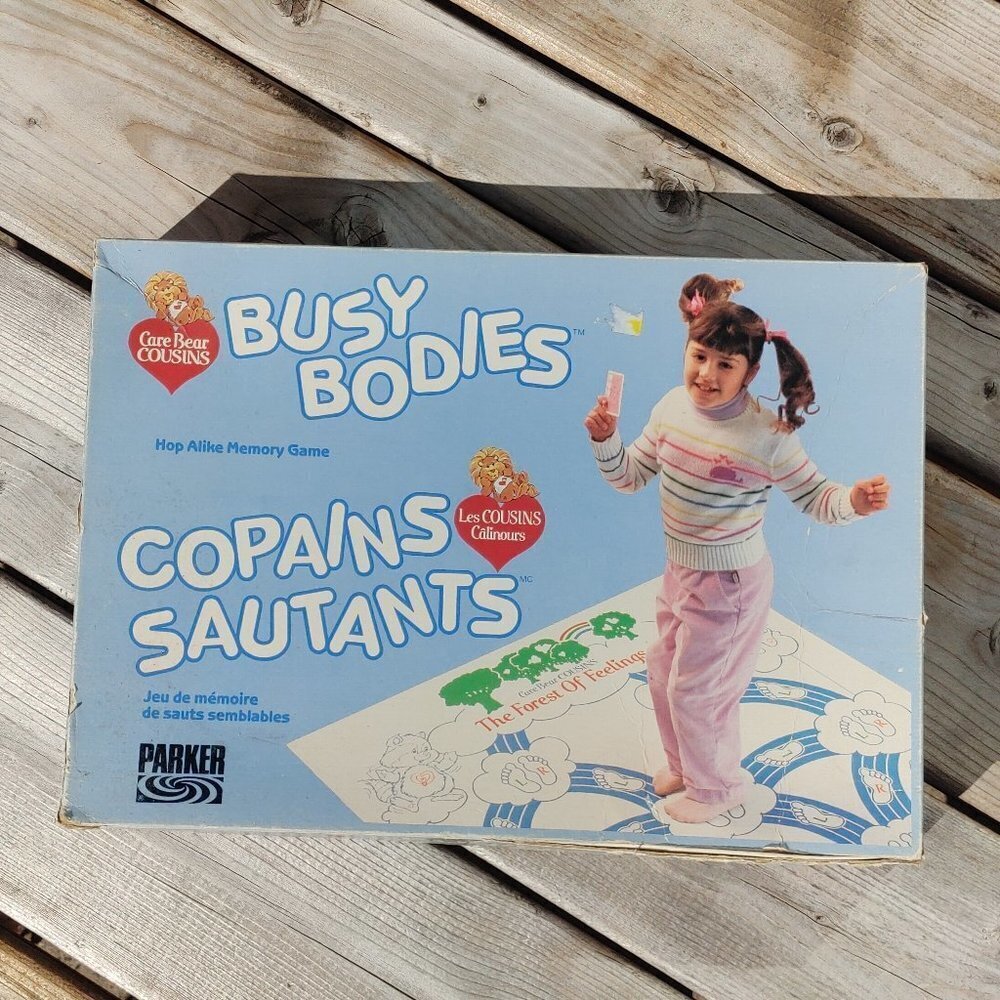 RARE 1985 Care Bears Busy Bodies Hop Alike Memory Game